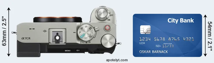 A7C R versus credit card top view