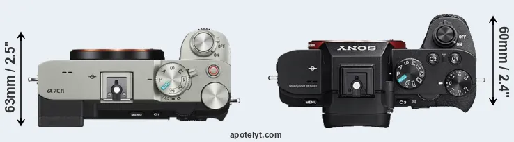 Compare A7C R versus A7R II top