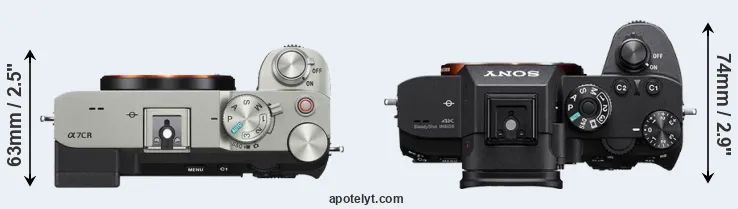 Compare A7C R versus A7R III top