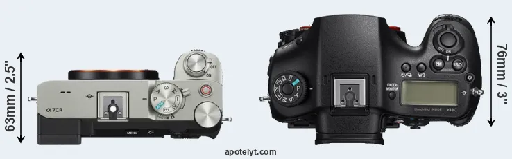 Compare A7C R versus A99 II top