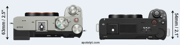 Compare A7C R versus ZV-E1 top