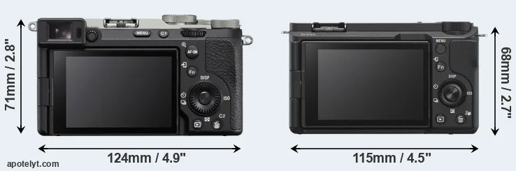 Comparison A7C R or ZV-E10 II rear