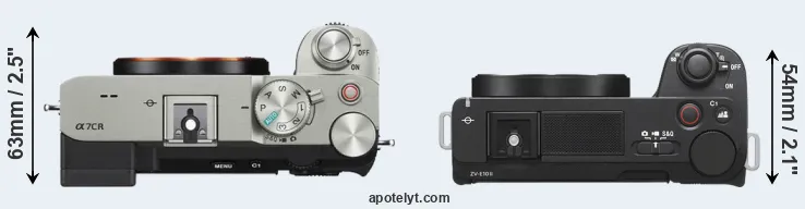 Compare A7C R versus ZV-E10 II top