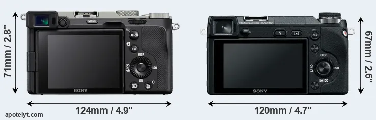 Comparison A7C or NEX-6 rear