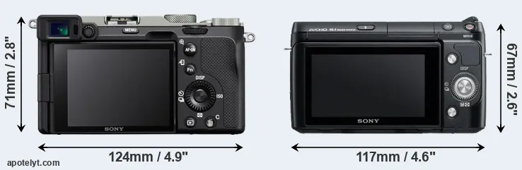 Comparison A7C or NEX-F3 rear
