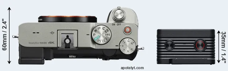 Compare A7C versus RX0 II top