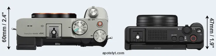 Compare A7C versus ZV-1 II top