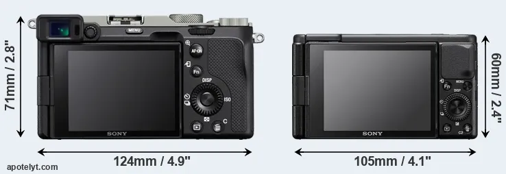 Comparison A7C or ZV-1 rear