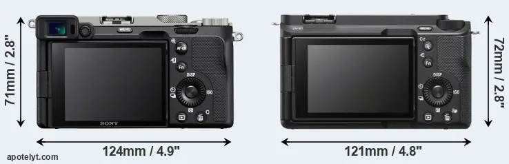 Comparison A7C or ZV-E1 rear