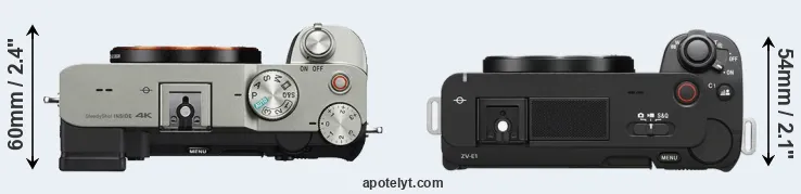 Compare A7C versus ZV-E1 top