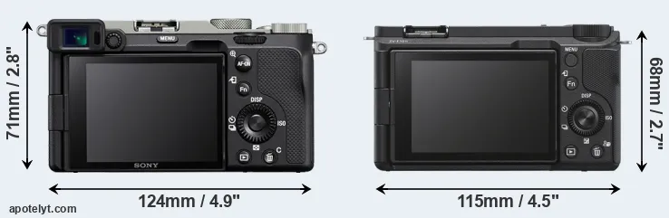 Comparison A7C or ZV-E10 II rear