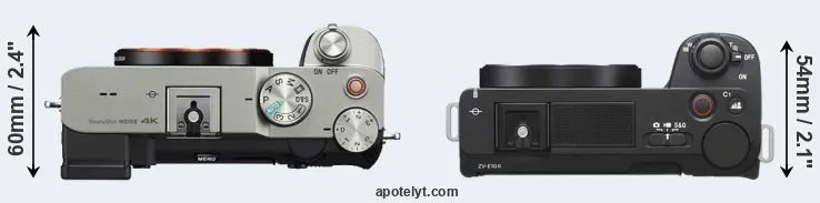 Compare A7C versus ZV-E10 II top