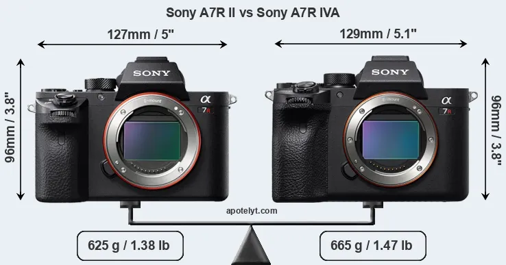 Size Sony A7R II vs Sony A7R IVA