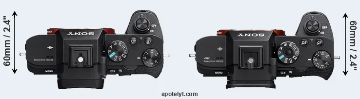 Compare A7R II versus A7S II top