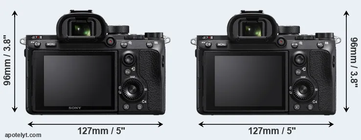Comparison A7R III or A7R IIIA rear
