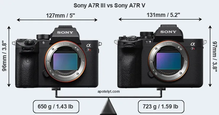 Size Sony A7R III vs Sony A7R V