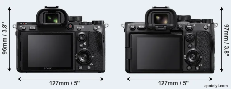 Comparison A7R III or A7S III rear