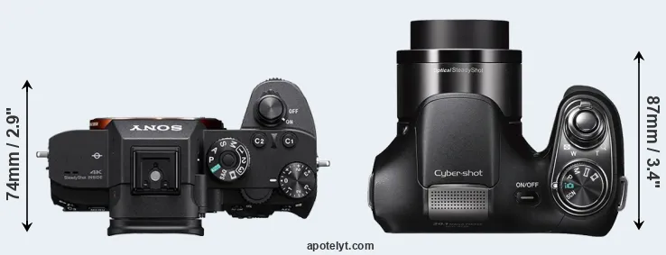 Compare A7R III versus H200 top