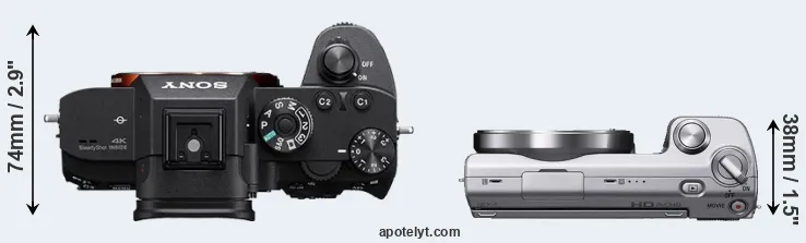 Compare A7R III versus NEX-5 top