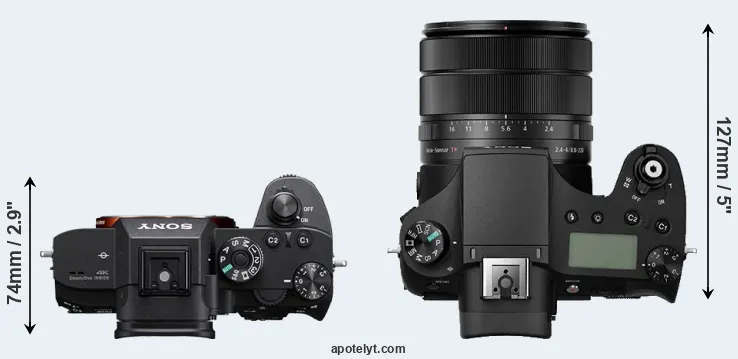 Compare A7R III versus RX10 III top