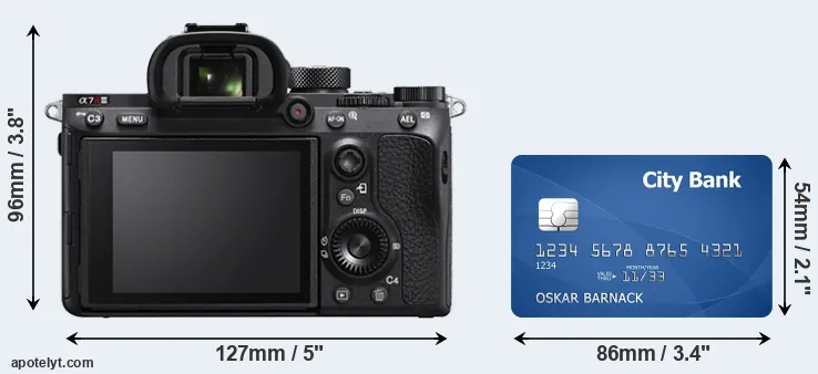 A7R IIIA and credit card rear side