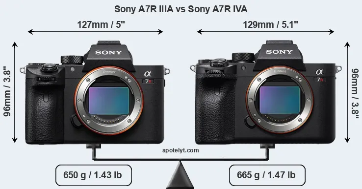 Size Sony A7R IIIA vs Sony A7R IVA