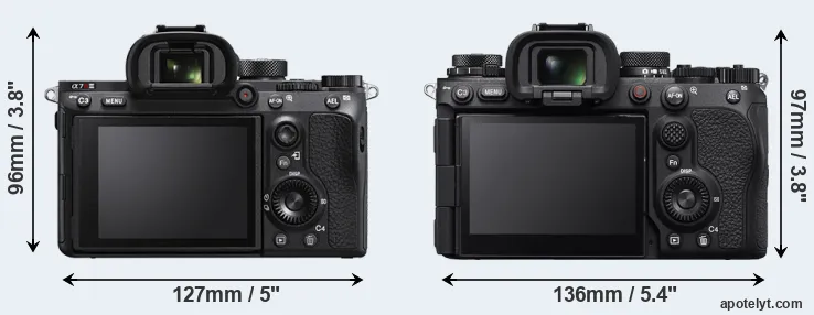 Comparison A7R IIIA or A9 III rear