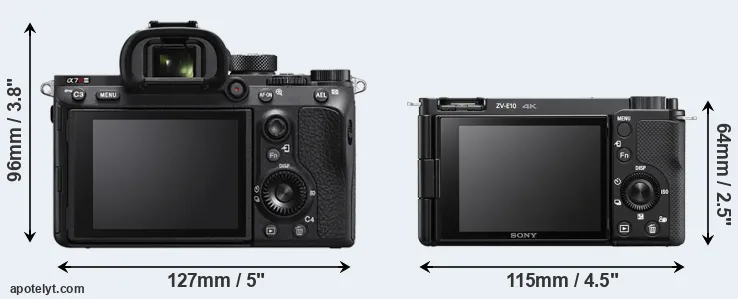 Comparison A7R IIIA or ZV-E10 rear