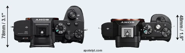 Compare A7R IV versus A7S top