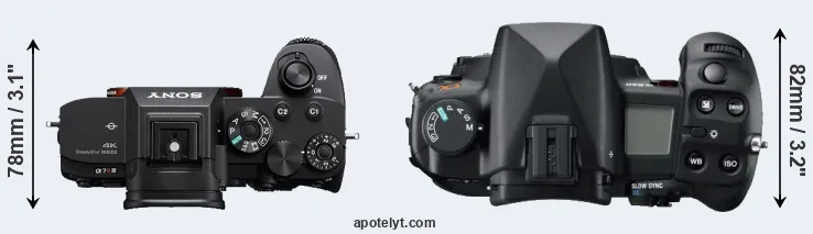 Compare A7R IV versus A850 top