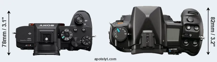 Compare A7R IV versus A900 top