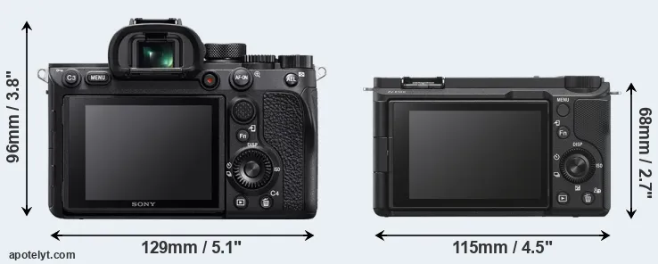 Comparison A7R IV or ZV-E10 II rear