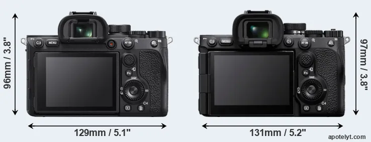 Comparison A7R IVA or A7R V rear