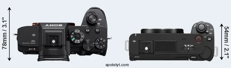 Compare A7R IVA versus ZV-E1 top