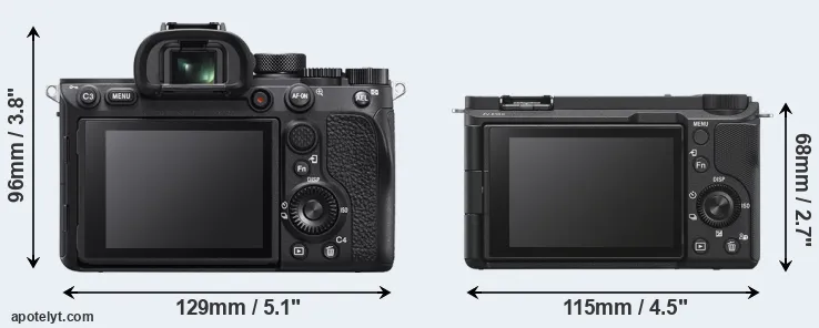 Comparison A7R IVA or ZV-E10 II rear