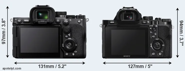 Comparison A7R V or A7S rear