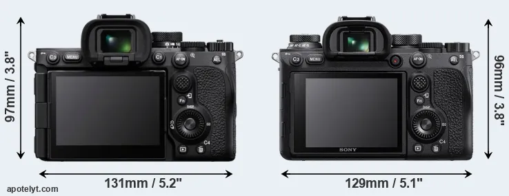 Comparison A7R V or A9 II rear