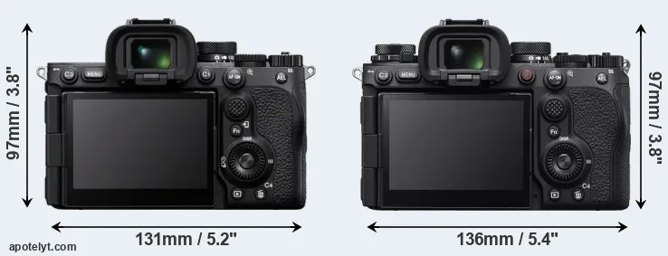 Comparison A7R V or A9 III rear