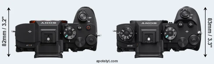 Compare A7R V versus A9 III top