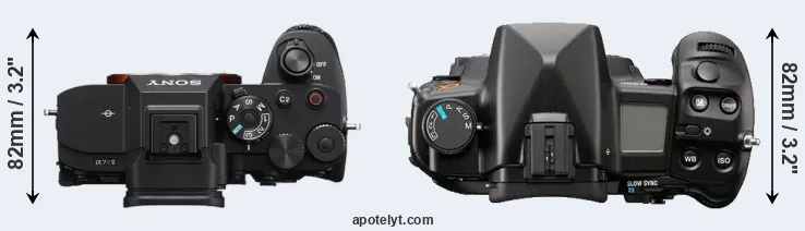 Compare A7R V versus A900 top