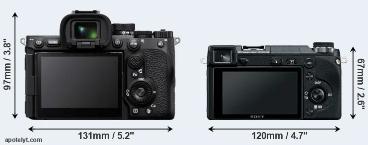 Comparison A7R V or NEX-6 rear