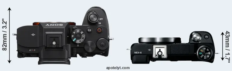 Compare A7R V versus NEX-6 top