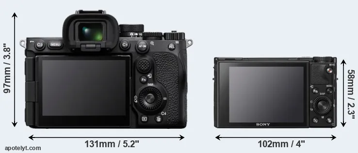 Comparison A7R V or RX100 VII rear