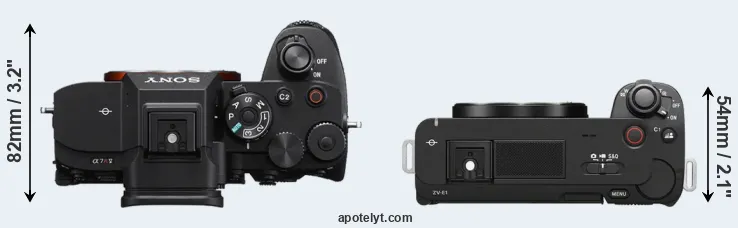 Compare A7R V versus ZV-E1 top