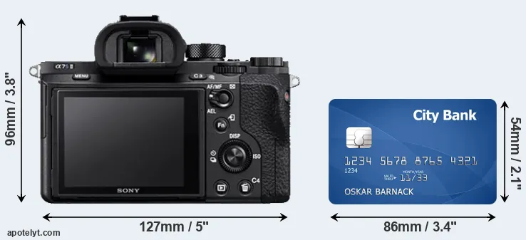 A7S II and credit card rear side