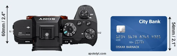 A7S II versus credit card top view