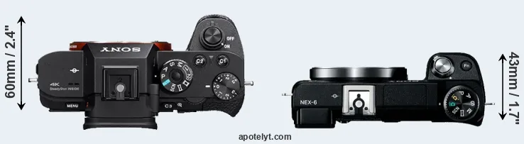 Compare A7S II versus NEX-6 top