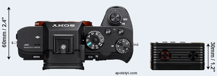 Compare A7S II versus RX0 top