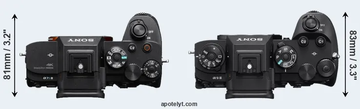 Compare A7S III versus A9 III top