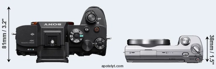 Compare A7S III versus NEX-5 top